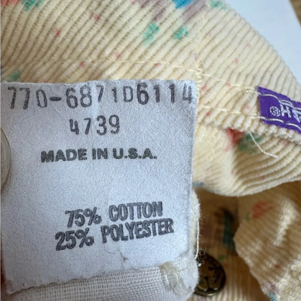 VTG Baby Oshkosh B'gosh 3-6 Month Yellow Bunny‎ Rabbit Corduroy Overalls